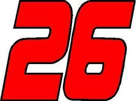 26 Race Number 2 Color Decal / Sticker