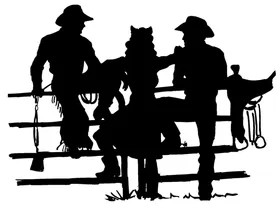 Fence Cowboys Mascot Decal / Sticker 1