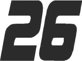 26 Race Number Solid Decal / Sticker