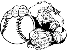 Baseball Eagles Mascot Decal / Sticker