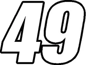 49 Race Number Impact Font Decal / Sticker