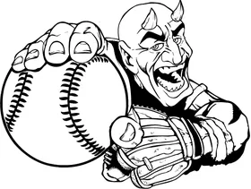 Baseball Devils Mascot Decal / Sticker