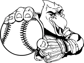 Baseball Hawks / Falcons Mascot Decal / Sticker