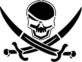 Skull and Crossed Swords  Decal / Sticker 04