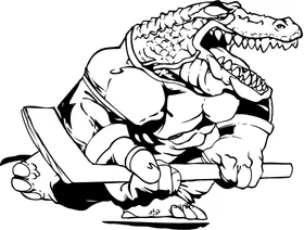 Hockey Gators Mascot Decal / Sticker