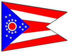 Ohio Flag Decal / Sticker 01