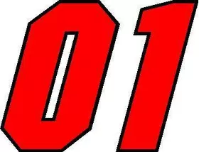 01 Race Number Motor Font 2 Color Decal / Sticker