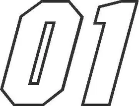 01 Race Number Motor Font Decal / Sticker