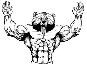 Weight Training Bear Mascot Decal / Sticker 10