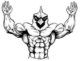 Weightlifting Cardinals Mascot Decal / Sticker 1