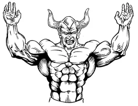 Weightlifting Devils Mascot Decal / Sticker 1