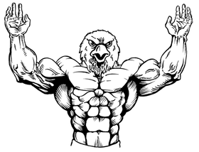 Weightlifting Eagles Mascot Decal / Sticker 1