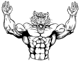 Weightlifting Leopards Mascot Decal / Sticker 1