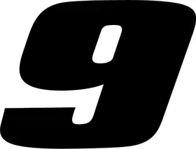 9 Race Number Decal / Sticker SOLID c