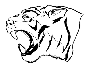 Tigers Head Mascot Decal / Sticker