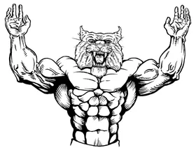 Weightlifting Wildcats Mascot Decal / Sticker 1