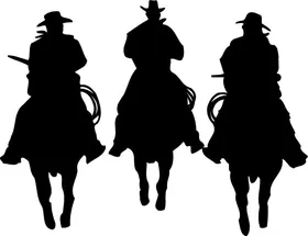 Three Cowboys Decal / Sticker 03dc