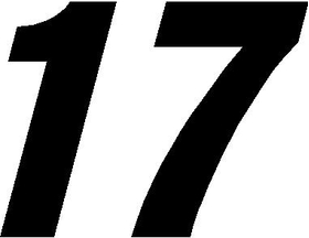 17 RACE NUMBER SWITZERLAND FONT DECAL / STICKER SOLID