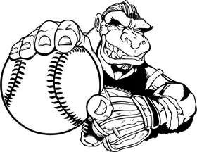 Gorillas Baseball Mascot Decal / Sticker