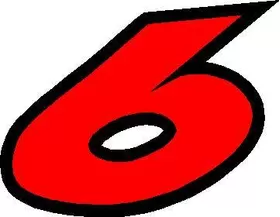 6 Race Number 2 COLOR Decal / Sticker