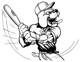 Baseball Bulldog Mascot Decal / Sticker 10