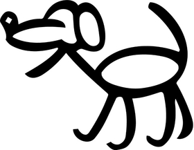 Dog Stick Figure Decal / Sticker 06