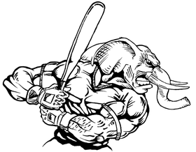 Baseball Elephants Mascot Decal / Sticker 7