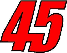 45 Race Number 2 COLOR Decal / Sticker