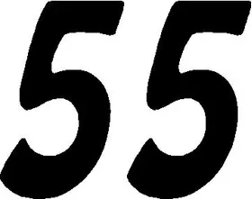 55 Race Number Hemihead Font Decal / Sticker