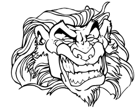 Lions Head Mascot Decal / Sticker