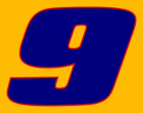 9 Race Number 2 COLOR Decal / Sticker c