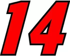 14 Race Number Motor Font 2 Color Decal / Sticker