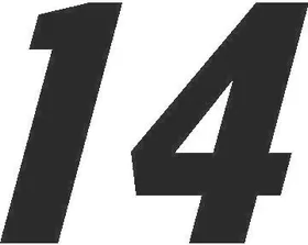 14 Race Number Motor Font Decal / Sticker