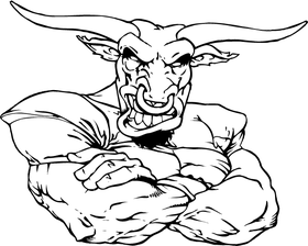 Bull Mascot Decal / Sticker