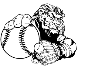 Lions Baseball Mascot Decal / Sticker