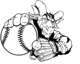 Rams Baseball Mascot Decal / Sticker 04