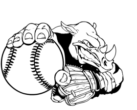 Rhinos Baseball Mascot Decal / Sticker