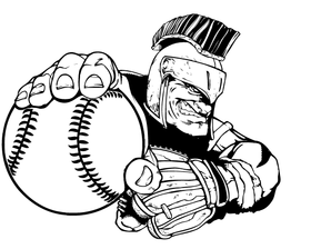 Trojans Baseball Mascot Decal / Sticker
