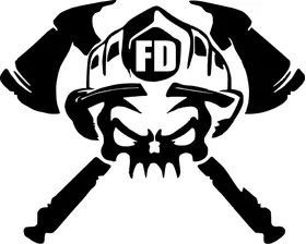 Firefighter Skull Decal / Sticker 01