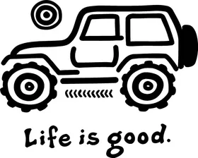 Life Is Good Jeep Decal / Sticker 01