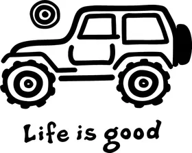 Life Is Good Jeep Decal / Sticker 02