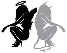 Angel and Devil Decal / Sticker 04