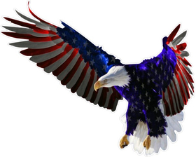 American Flag Attack Eagle Decal / Sticker 14