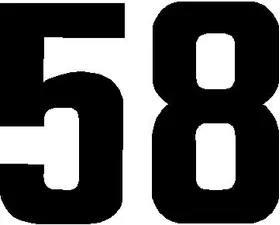 58 Race Number Decal / Sticker