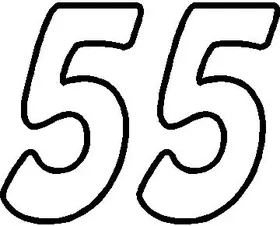 55 Race Number Hemihead Font Decal / Sticker