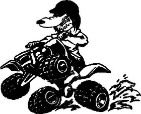 Wolf on ATV Decal / Sticker