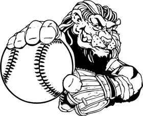 Lions Baseball Mascot Decal / Sticker