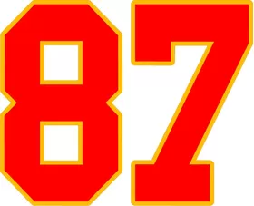 Travis Kelce 87 Decal / Sticker b