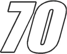 70 Race Number Impact Font Decal / Sticker
