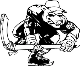 Hockey Bear Mascot Decal / Sticker